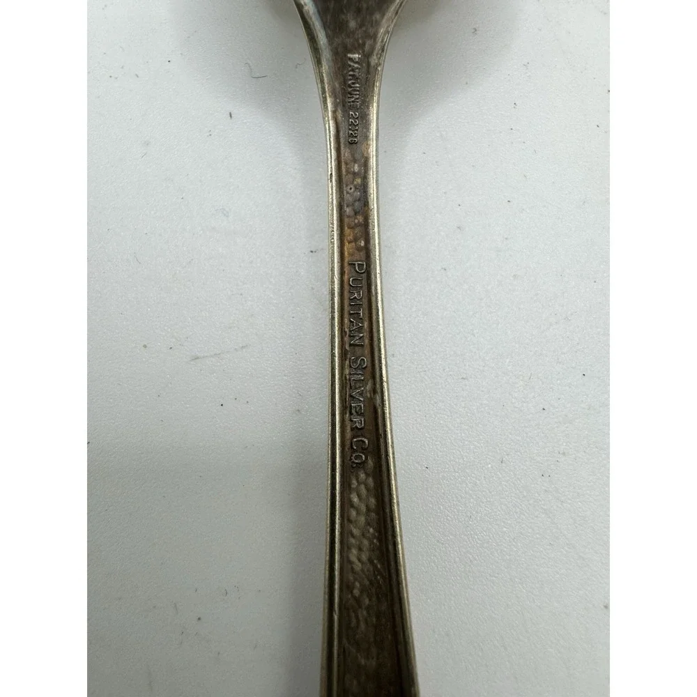 Vintage Puritan Silver Co Silver Seal Plated Spoons Set of 3 Soup Sugar Shell